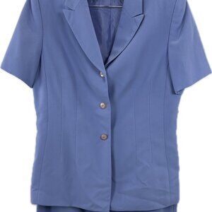 Le Suit 2-piece Periwinkle Skirt Suit Set with Short Sleeves. Size 10